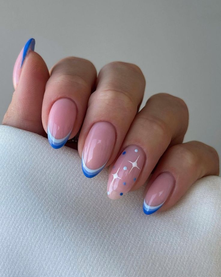 Blue Hearts on Nude Base