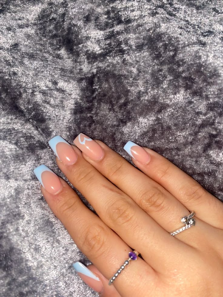 1. Baby Blue French Tips